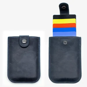 Factory Custom Creative PU Leather Business Card Holder Pull Out Pocket ID Card Case