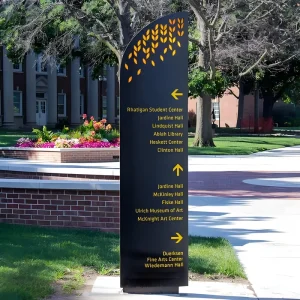 Factory Custom Illuminated Logo Wayfinding Directional Pylon Street Sign