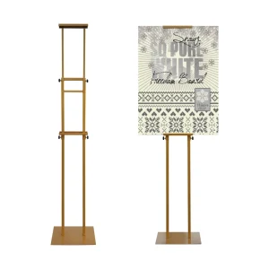 Factory Custom Rotating Foldable Metal Poster Display Rack with Adjustable Height