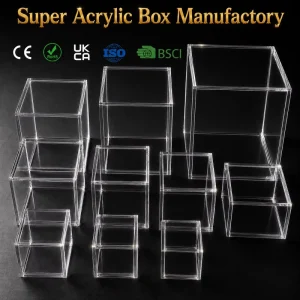 Factory Customized Clear Acrylic Plastic Storage Boxes for Candy Flowers and Gifts