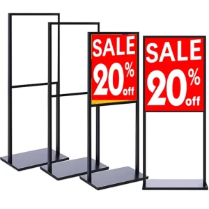 Factory Customized Height Adjustable Floor Stand Double-Sided Poster Sign Display Rack Heavy-Duty Poster Sign Stand