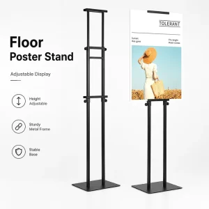 Factory Direct Adjustable Floor Poster Stand Metal Billboard Display Holder for KT Board Retail Exhibition Use