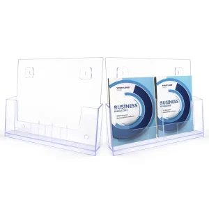 Factory Direct Clear Acrylic Brochure Pamphlet Pocket Holder A4 for Office Brochure Display Rack