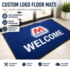 Factory Direct Custom Logo Commercial Floor Mat with Non-Slip Backing Heavy-Duty Entrance Mat for Retail Stores