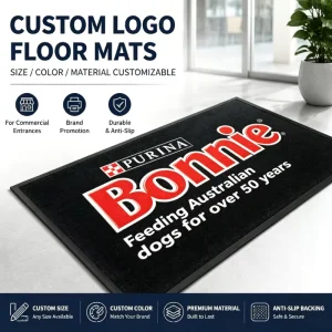 Factory Direct Custom Printed Logo Floor Mat with Durable Rubber Backing Ideal for Indoor & Outdoor Home Use