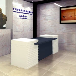 Factory Direct Customized Green Material Solid Wood Reception Desk
