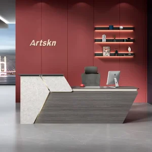 Factory Direct Customized Modern Solid Wood Office Reception Desk