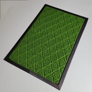 Factory Direct Embossed Anti-Slip Rubber Door Mat, Wear-Resistant Square Design for Office Floors