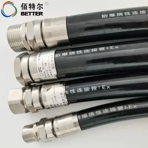 Factory Direct High-Pressure Black Flexible Conduit DN32x900, G1-1/4, Oil-Resistant Explosion-Proof