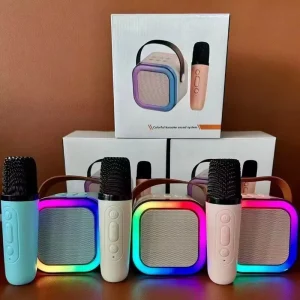 Factory Direct Home K12 Karaoke Machine Portable V5.0 Speaker System with RGB LED Lighting and Wireless Microphone
