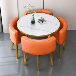 Factory Direct Nordic Conference Table with Stone-Grain MDF Top and Detachable Metal Legs