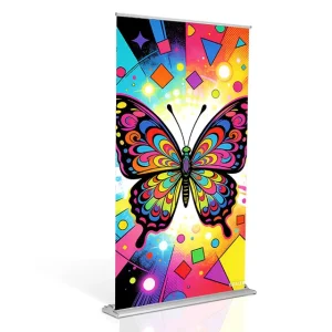 Factory Direct Sale Aluminum Portable Retractable Roll Up Stand Heat Sublimation Printed 1.5 Inch Thickness Advertising