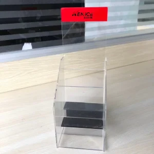 Factory Direct Supply Acrylic Brochure Display Shelves Desktop Clear PMMA Booklet Display Cabinet