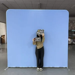 Factory Directly Sale Portable Photo Booth Backdrop Stand Aluminum Tube Frame Pillowcase Dye Sublimation Tension Fabric Display