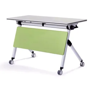 Factory Folding Conference Table Metal Foldable Training Table with Wheels for Meetings and Events