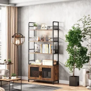 Factory Industrial Bookcases Bookshelf Home Office Furniture Corner Wooden Storage Rack for Living Room