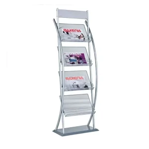 Factory Metal Brochure Holder Display Rack Customized Logo Magazine Stand for Importers