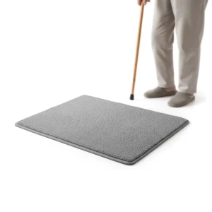 Factory OEM Embroidered Cotton Anti-Slip Mat with Rubber Backing Machine-Washable Thin Bathroom Mat