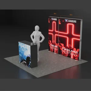 Factory Price 3x3m Modular Display Booth with Storage Cabinet Counter