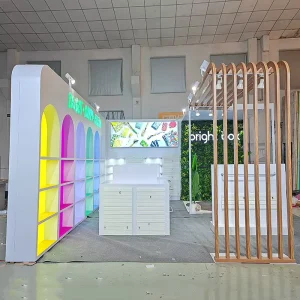 Factory Price Free Customized Design 20x20ft Wooden Colorful Color Exhibition Booth Cost Effective Trade Show Equipment