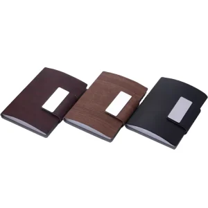 Factory Price Genuine Leather PU Plastic Paper Custom Magnetic Visiting Business Card Holder