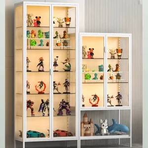Factory Price Glass Deluxe Cabinet Toy Storage Drawer LED Lights Glass Display Showcase