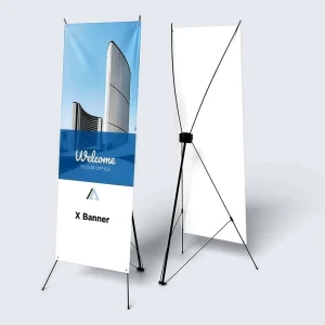 Factory Price Portable Curved Aluminum Pull up Stand Banner with Polyester Flags 80x180cm X Stand for Advertising