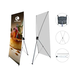 Factory Sale Eco Friendly Custom Size X Bannerstand Aluminum Frame Foldable for Water Resistant Outdoor Advertising Display