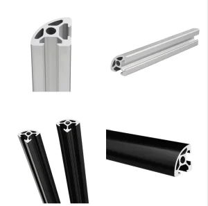 Factory Supply European Standard 2020R Aluminum Profiles 6063 T5 Semi Circular Arc Corner Extrusion For Exhibition Stand Frame