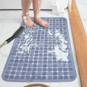 Factory Supply Hollow PVC Anti slip Shower Mat With Suction Cups Custom Color Size Bath Shower Floor Mat