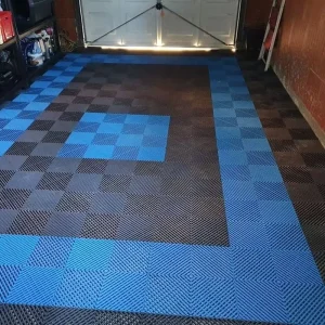 Factory Supply PP Rigid Modular Interlocking Garage Tiles Industrial Plastic Flooring Mats for Car Detailing Shop with Edge
