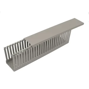 Factory Supply PVC 60*30 Flexible UV Resistant Slotted Cable Trough Wire Trough Cable Organiser Wiring Duct Desk Cable