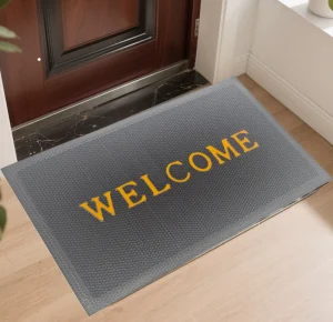 Factory Supply Welcome Entrance Door Mats Outdoor Silk Ring Toilet Anti Slip PVC Floor Mat for Home Indoor Kitchen Rugs