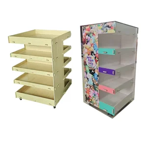 Factory Wood Display Stand with Shelves for Shop Counter