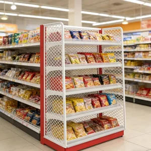 Factory-customized Light-Duty Cold-Rolled Steel Moisture-Proof End Shelf Diamond-Shaped Back Panel for Supermarkets