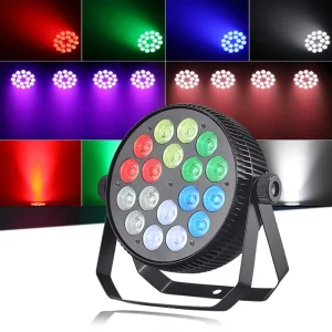 Fan-Shaped Slim Moving Head Light with 18 RGBW LEDs High CRI 90 Sound-Activated Control IP20 for Weddings and Performances
