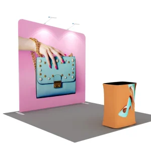 Fast Setup 8ft 10ft 20ft Exhibition Backdrop Trade Show Pop up Display Booth Stretch Tension Fabric Display Banner Stands for Event