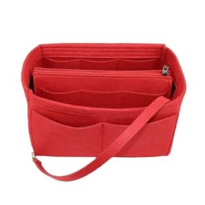 Felt Purse Organizer Insert Multi Pocket Zipper Makeup Handbag Liner for Travel Home Storage