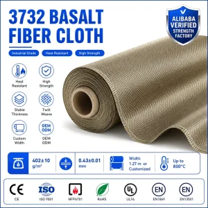 Fireproof Basalt Fabric Roll High Temp Woven Cloth for Industrial Heat Control