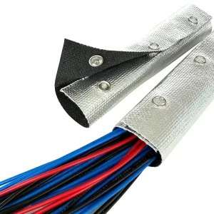 Fireproof Heat-Insulating Silver High-Silica Wiring Harness Sleeve with Steel Buckle