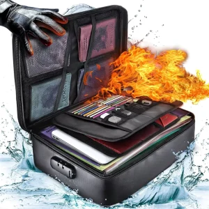 Fireproof Locking Multi-Layer Document Bag for Important Documents and Laptop