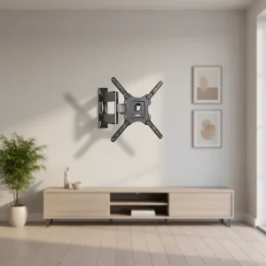 Fixed Slim CRT TV Wall Mount Bracket for 32″-55″ LED LCD TVs Cold Rolled Steel -5 +8 Elevation 90 Rotation Max 25KG Max
