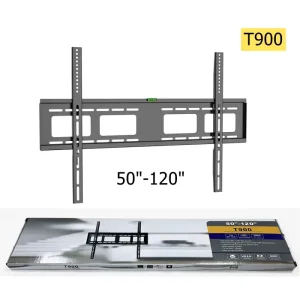 Fixed TV Wall Mount Bracket for 50-120 Inch TVs, 200kg Heavy-Duty, 900x600mm VESA, 30mm Low Profile