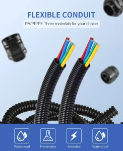 Flame-Retardant Nylon Corrugated Split Wire Loom Tubing for Automotive Wiring Harnesses