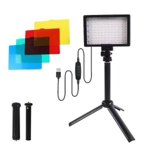 Flat LED Fill Light Set with Adjustable Multicolor Light and Tripod Stand for Portable Photography