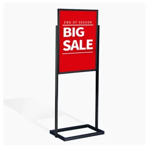 Floor-Standing 1-Tier Poster Sign Stand with Information Board for 18 x 24 Inch Posters