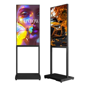 Floor-Standing 32-Inch 43-Inch 50-Inch 55-Inch 65-Inch LCD Advertising Player Kiosk Vertical Totem Ultra-Thin Dual-Screen Digital Signage Display