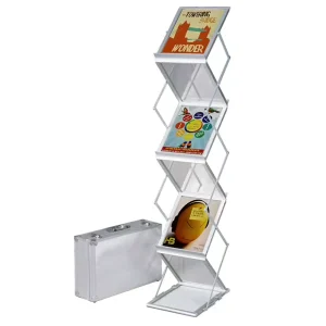 Floor-Standing Foldable Metal Magazine and Brochure Display Rack