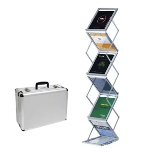 Floor-Standing Iron A4 Acrylic Brochure Holder and Magazine Shelf