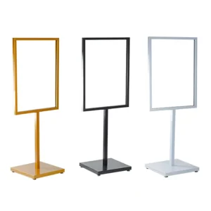 Floor-Standing Iron Customized Poster Display Stand, Easy Assembly